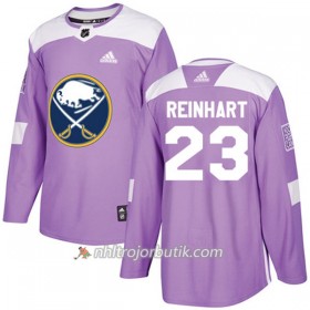 Män Ishockey Buffalo Sabres Tröja Sam Reinhart 23 Adidas 2017-2018 Lila Fights Cancer Practice Authentic